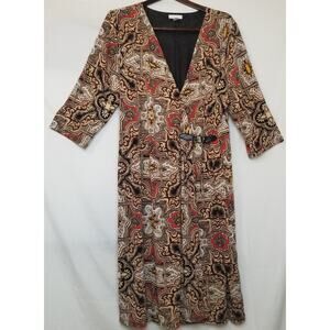 Charter Club Women's Career Faux Wrap Stretchy Belted Multicolor Dress Size 2X